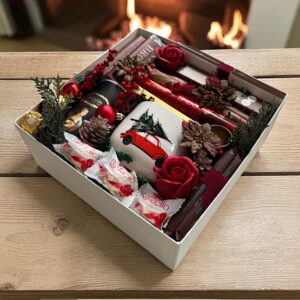 Prezent na święta duży kosz box prezentowy SANTA is coming